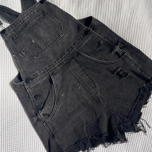 Short Black Denim Overalls Cotton On - Picture 3 of 5